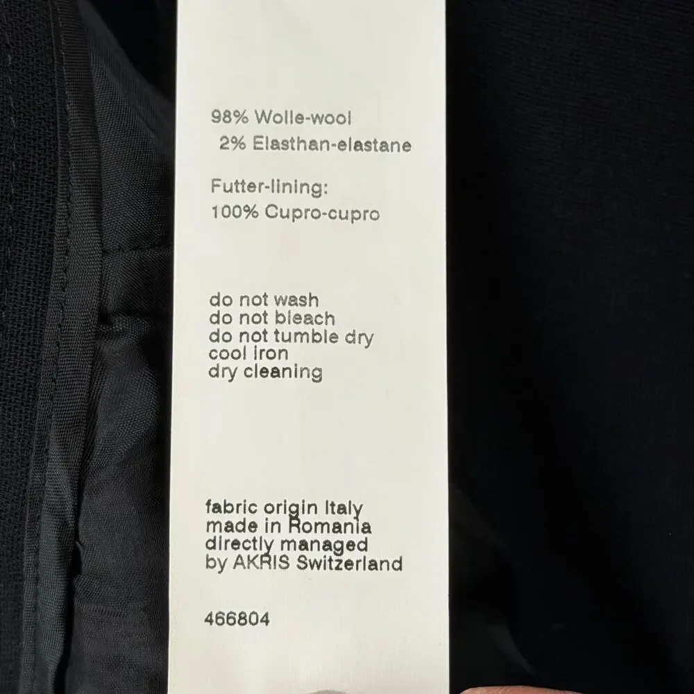 Akris Flore Navy Wool Stretch Tailored Trousers Womens 6 Quiet Luxury‎ NWT $995 - Picture 14 of 15